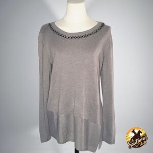 Simply Vera Vera Wang - Medium Gray Long Sleeve Sweater